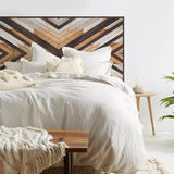 funlife Modern Art Wood Door Decals, Self-Adhesive Sliding Barn Door Sticker, Vinyl Headboard Mural for Home Decor, 30.3"x78.7" Herringbone Woven