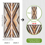 funlife Modern Art Wood Door Decals, Self-Adhesive Sliding Barn Door Sticker, Vinyl Headboard Mural for Home Decor, 30.3"x78.7" Herringbone Woven