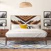 funlife Modern Art Wood Door Decals, Self-Adhesive Sliding Barn Door Sticker, Vinyl Headboard Mural for Home Decor, 30.3"x78.7" Herringbone Woven