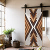funlife Modern Art Wood Door Decals, Self-Adhesive Sliding Barn Door Sticker, Vinyl Headboard Mural for Home Decor, 30.3"x78.7" Herringbone Woven