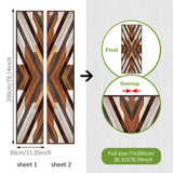 funlife Modern Art Wood Door Decals, Self-Adhesive Sliding Barn Door Sticker, Vinyl Headboard Mural for Home Decor, 30.3"x78.7" Herringbone Woven