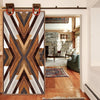 funlife Modern Art Wood Door Decals, Self-Adhesive Sliding Barn Door Sticker, Vinyl Headboard Mural for Home Decor, 30.3"x78.7" Herringbone Woven