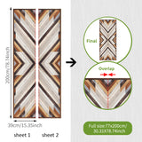 funlife Modern Art Wood Door Decals, Self-Adhesive Sliding Barn Door Sticker, Vinyl Headboard Mural for Home Decor, 30.3"x78.7" Herringbone Woven