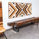 funlife Modern Art Wood Door Decals, Self-Adhesive Sliding Barn Door Sticker, Vinyl Headboard Mural for Home Decor, 30.3"x78.7" Herringbone Woven