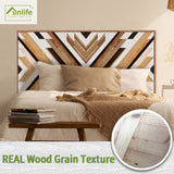 funlife Modern Art Wood Door Decals, Self-Adhesive Sliding Barn Door Sticker, Vinyl Headboard Mural for Home Decor, 30.3"x78.7" Herringbone Woven