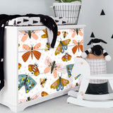 Funlife®|Hand Drawn Butterflies Malm Dresser Sticker
