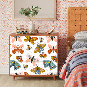 Funlife®|Hand Drawn Butterflies Malm Dresser Sticker