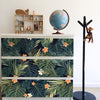 Funlife®|Dark Tropical Leaves Malm Dresser Sticker