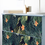 Funlife®|Dark Tropical Leaves Malm Dresser Sticker
