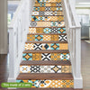 Funlife Floral Style Stripe Stair Sticker, Peel and Stick Staircase Decals, Self-Adhesive Waterproof Stair Riser Stickers, 7.08" x39.37"