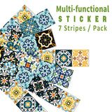 Funlife Maya Style Stripe Stair Sticker, Peel and Stick Staircase Decals, Self-Adhesive Waterproof Stair Riser Stickers, 7.08" x39.37"