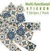 Funlife Moroccan Style Stripe Stair Sticker, Peel and Stick Staircase Decals, Self-Adhesive Waterproof Stair Riser Stickers, 7.08" x39.37"