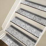 Funlife Moroccan White Stripe Stair Sticker, Peel and Stick Staircase Decals, Self-Adhesive Waterproof Stair Riser Stickers, 7.08" x39.37"