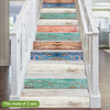 Funlife Color Wood Stripe Stair Sticker, Peel and Stick Staircase Decals, Self-Adhesive Waterproof Stair Riser Stickers, 7.08" x39.37"