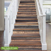 Funlife Brown Wood Stripe Stair Sticker, Peel and Stick Staircase Decals, Self-Adhesive Waterproof Stair Riser Stickers, 7.08" x39.37"