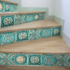 Funlife Italy Majolica Stripe Stair Sticker, Peel and Stick Staircase Decals, Self-Adhesive Waterproof Stair Riser Stickers, 7.08" x39.37"