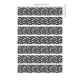 Funlife Black Mosaic Stripe Stair Sticker, Peel and Stick Staircase Decals, Self-Adhesive Waterproof Stair Riser Stickers, 7.08" x39.37"