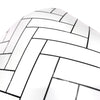 Funlife White Herringbone Stripe Stair Sticker, Peel and Stick Staircase Decals, Self-Adhesive Waterproof Stair Riser Stickers, 7.08" x39.37"