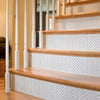 Funlife White Herringbone Stripe Stair Sticker, Peel and Stick Staircase Decals, Self-Adhesive Waterproof Stair Riser Stickers, 7.08" x39.37"
