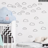 Funlife®|Stick Figure Clouds Play Room Wall Sticker