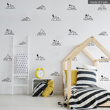 Funlife®|Stick Figure Mountain Play Room Wall Sticker