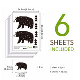 Funlife®|Stick Figure Bears Play Room Wall Sticker