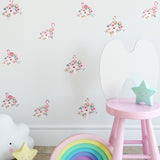 Funlife®|Watercolor Flamingo & Flowers Play Room Wall Sticker