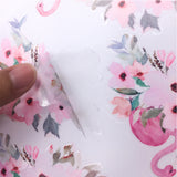 Funlife®|Watercolor Flamingo & Flowers Play Room Wall Sticker