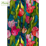 Red Tulips Privacy Decorative Window Film | Funlife® LEISURE VINTAGE[TM]