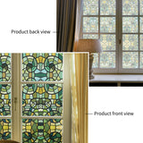 Funlife® Privacy Window Film, Static Cling Glass Film Decorative for Home UV Blocking, Green Mosica