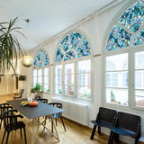 Funlife® Privacy Window Film, Static Cling Glass Film Decorative for Home UV Blocking, Blue Cobblestones