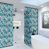 Funlife® Privacy Window Film, Static Cling Glass Film Decorative for Home UV Blocking, Blue Cobblestones