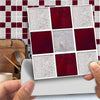 Funlife®|Red Grey Mosaic Wall Tile Sticker