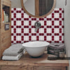 Funlife®|Red Grey Mosaic Wall Tile Sticker