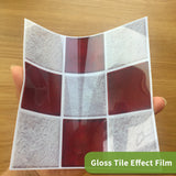 Funlife®|Red Grey Mosaic Wall Tile Sticker