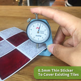 Funlife®|Red Grey Mosaic Wall Tile Sticker