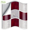 Red Grey Mosaic Wall Tile Sticker