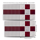 Funlife®|Red Grey Mosaic Wall Tile Sticker