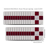 Funlife®|Red Grey Mosaic Wall Tile Sticker