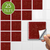 Funlife®|Ruby Red Mosaic Wall Tile Sticker