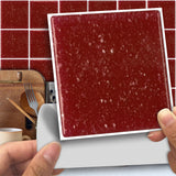 Funlife®|Ruby Red Mosaic Wall Tile Sticker
