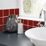 Funlife®|Ruby Red Mosaic Wall Tile Sticker