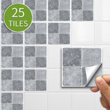 Funlife®|Grey Marble Mosaic Wall Tile Sticker