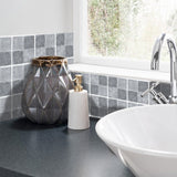 Funlife®|Grey Marble Mosaic Wall Tile Sticker