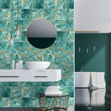 Malachite Blue Agate Marble Backsplash Tile Sticker