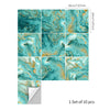funlife Peel and Stick Thick Flat Glossy Kitchen Tile Backsplash, Self-Adhesive Wall Tile Stickers for Home Decor, Malachite Blue