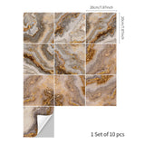 funlife Peel and Stick Thick Flat Glossy Kitchen Tile Backsplash, Self-Adhesive Wall Tile Stickers for Home Decor, Golden Stone