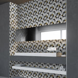 funlife Peel and Stick Thick Flat Glossy Kitchen Tile Backsplash, Self-Adhesive Wall Tile Stickers for Home Decor, Black White Vine Mosaic