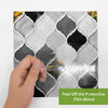 funlife Peel and Stick Thick Flat Glossy Kitchen Tile Backsplash, Self-Adhesive Wall Tile Stickers for Home Decor, Black White Vine Mosaic
