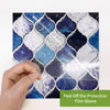funlife Peel and Stick Thick Flat Glossy Kitchen Tile Backsplash, Self-Adhesive Wall Tile Stickers for Home Decor, Ocean Blue Vine Mosaic